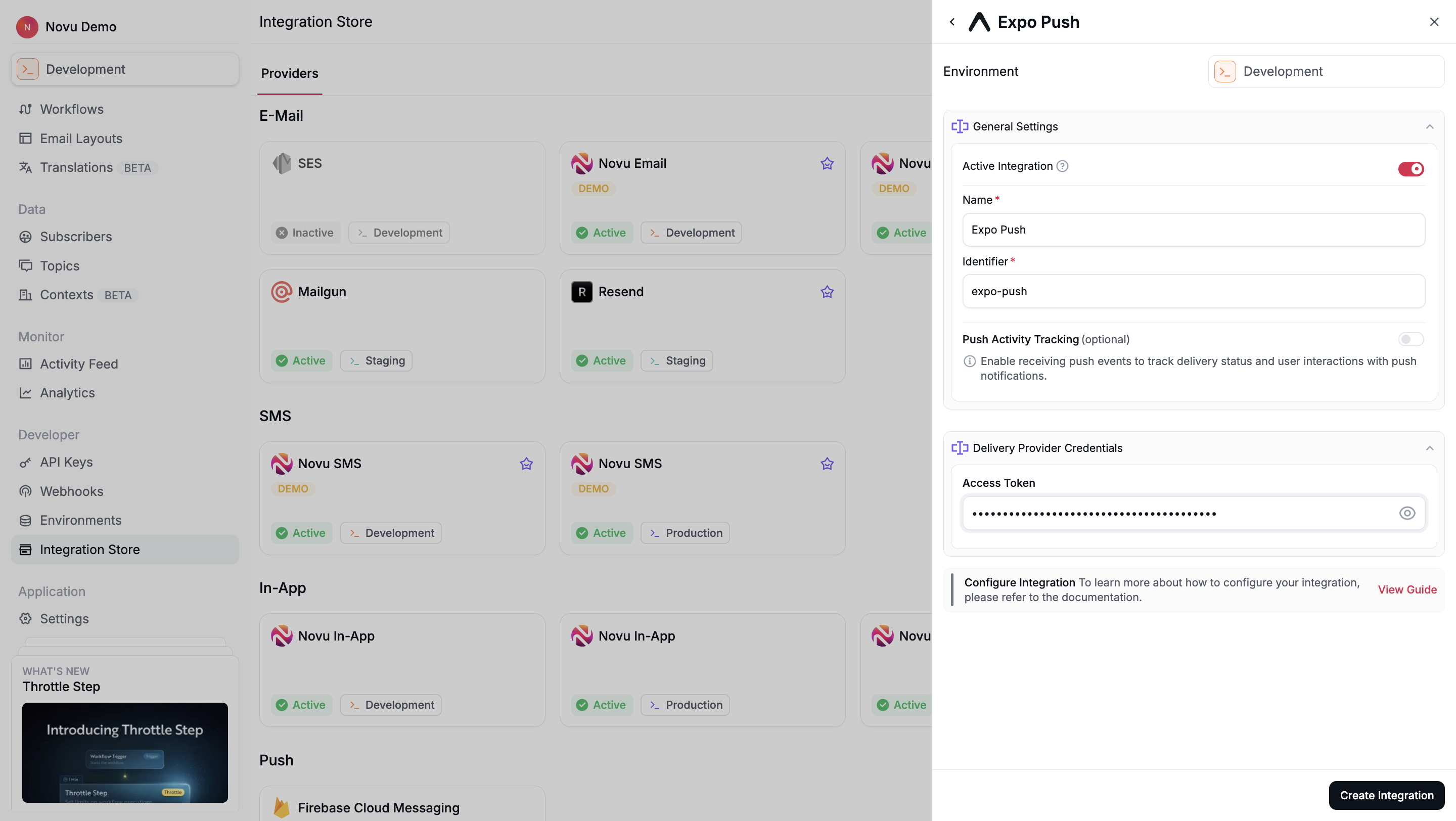 Expo Integration in Novu